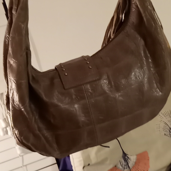 Leather and brass boho bag - Picture 2 of 4